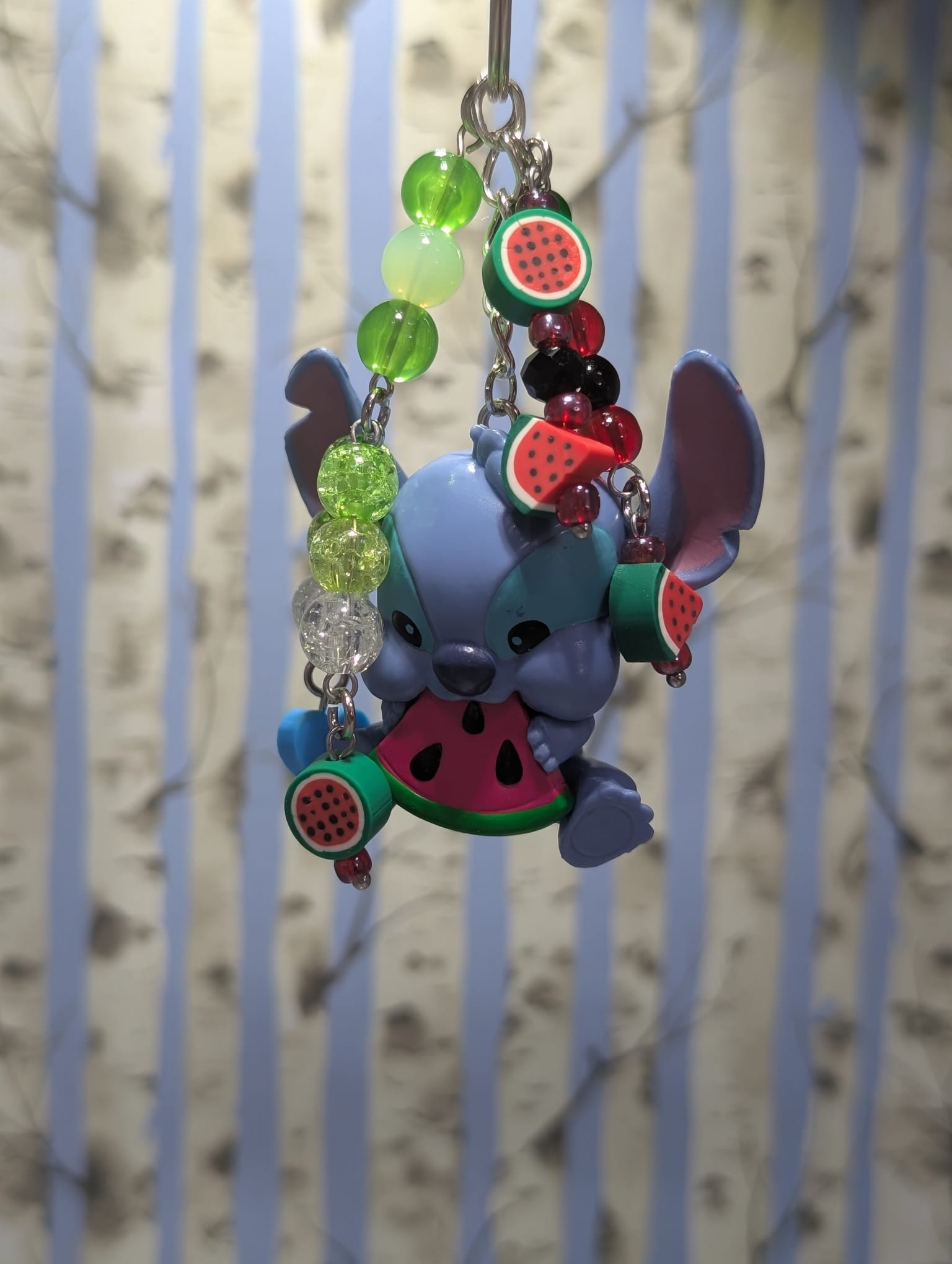 Stitch Eating a Watermelon Bag Charm
