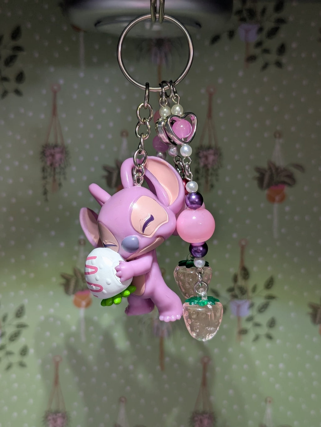 Angel Holding a Chocolate Strawberry Bag Charm