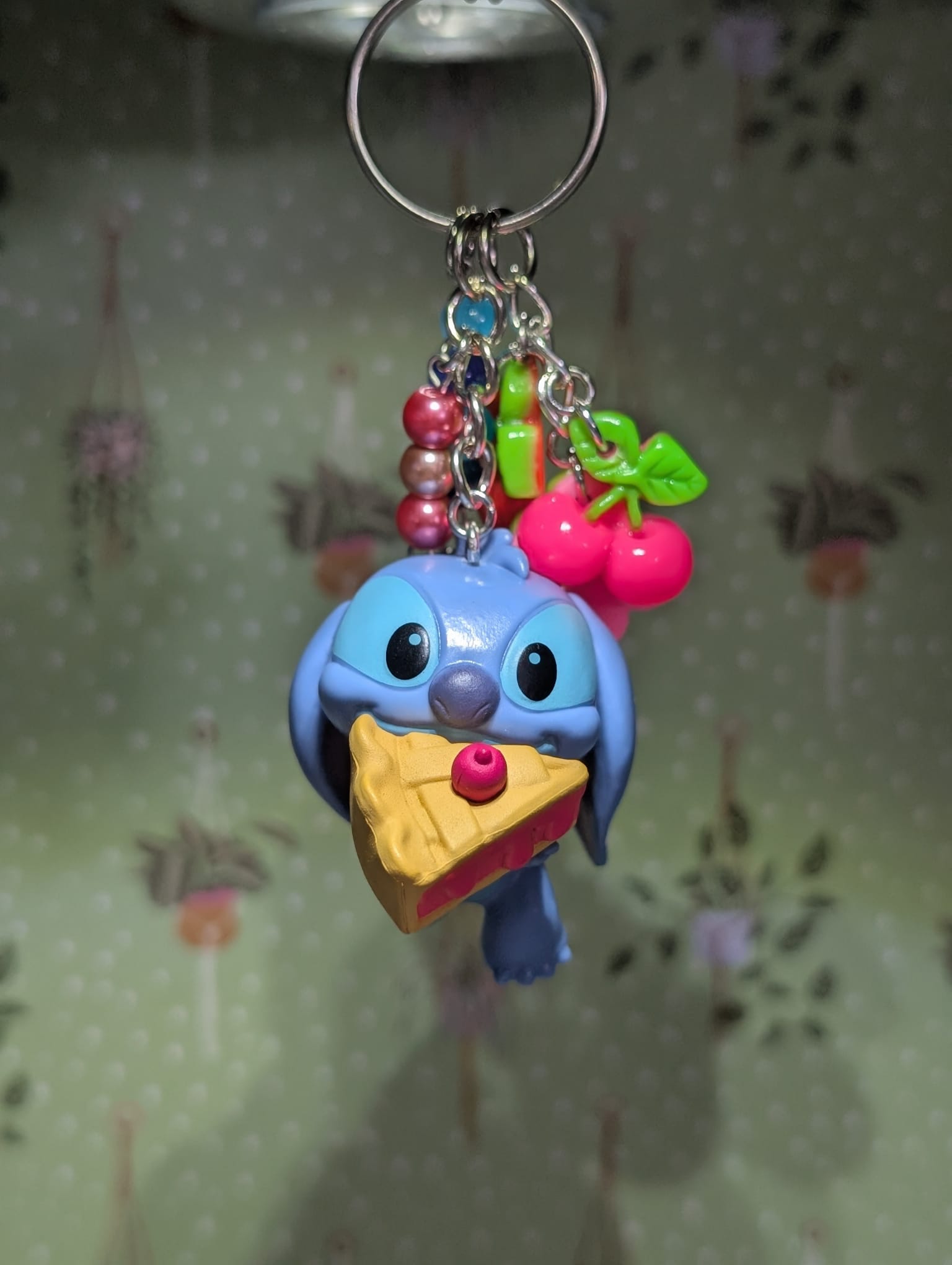 Stitch Eating a Cherry Pie Bag Charm