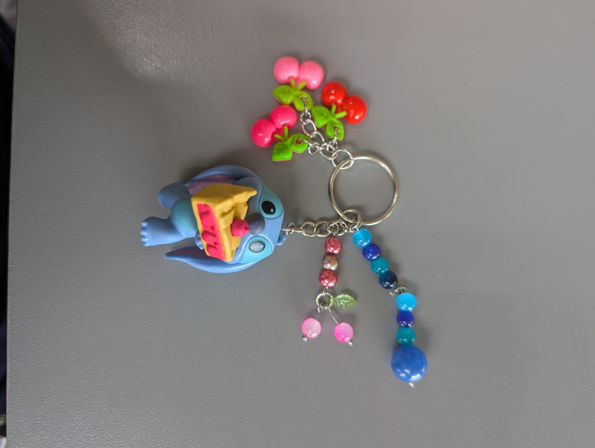 Stitch Eating a Cherry Pie Bag Charm