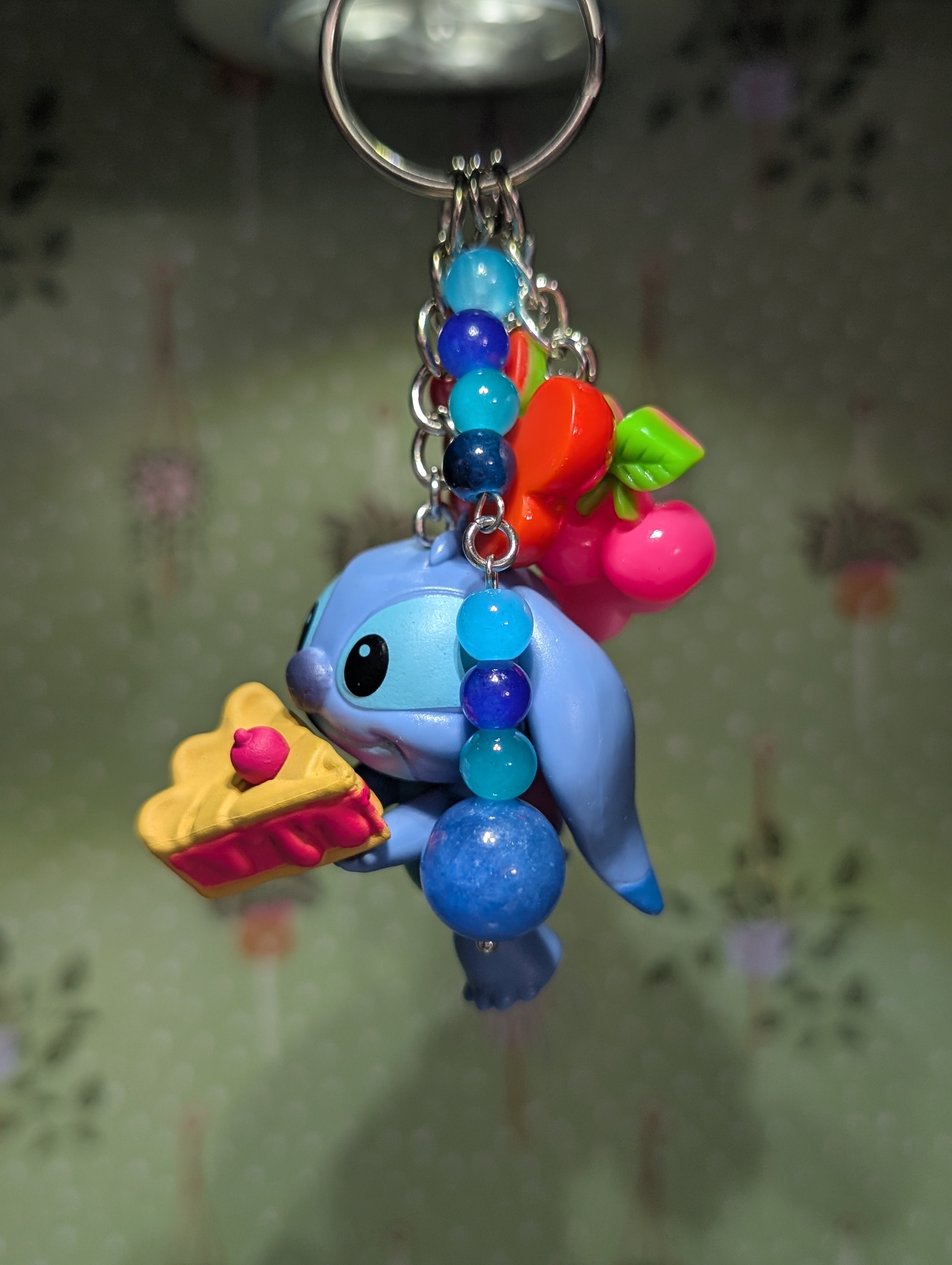 Stitch Eating a Cherry Pie Bag Charm