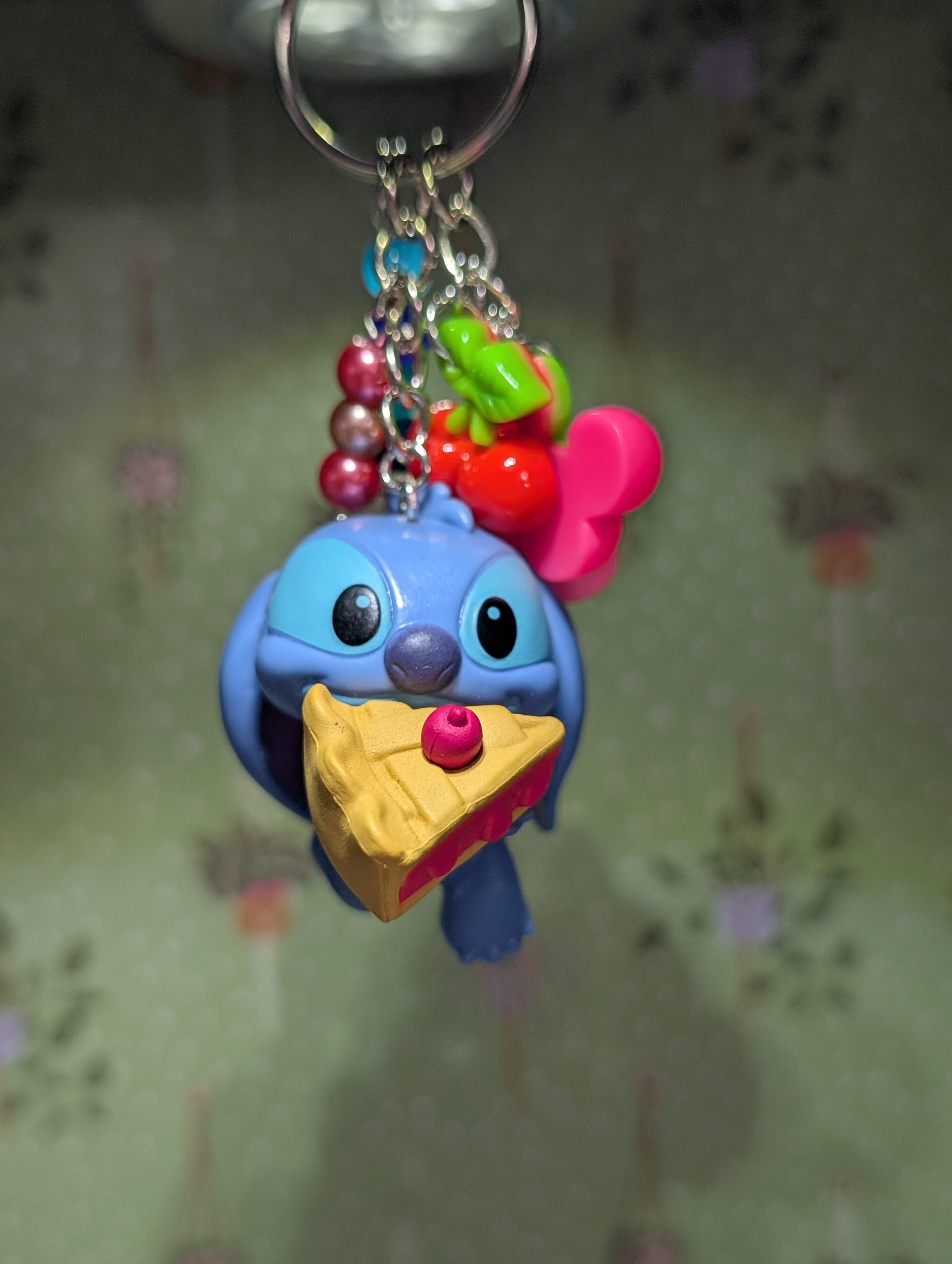 Stitch Eating a Cherry Pie Bag Charm