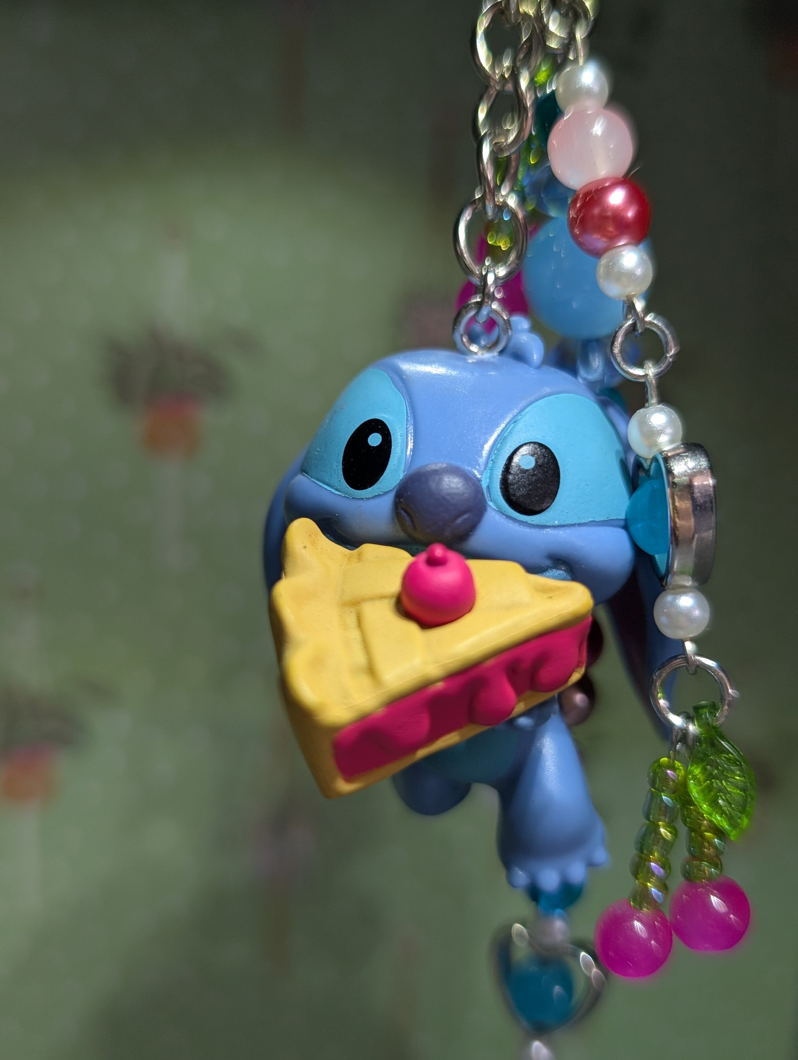 Stitch Eating a Cherry Pie Bag Charm