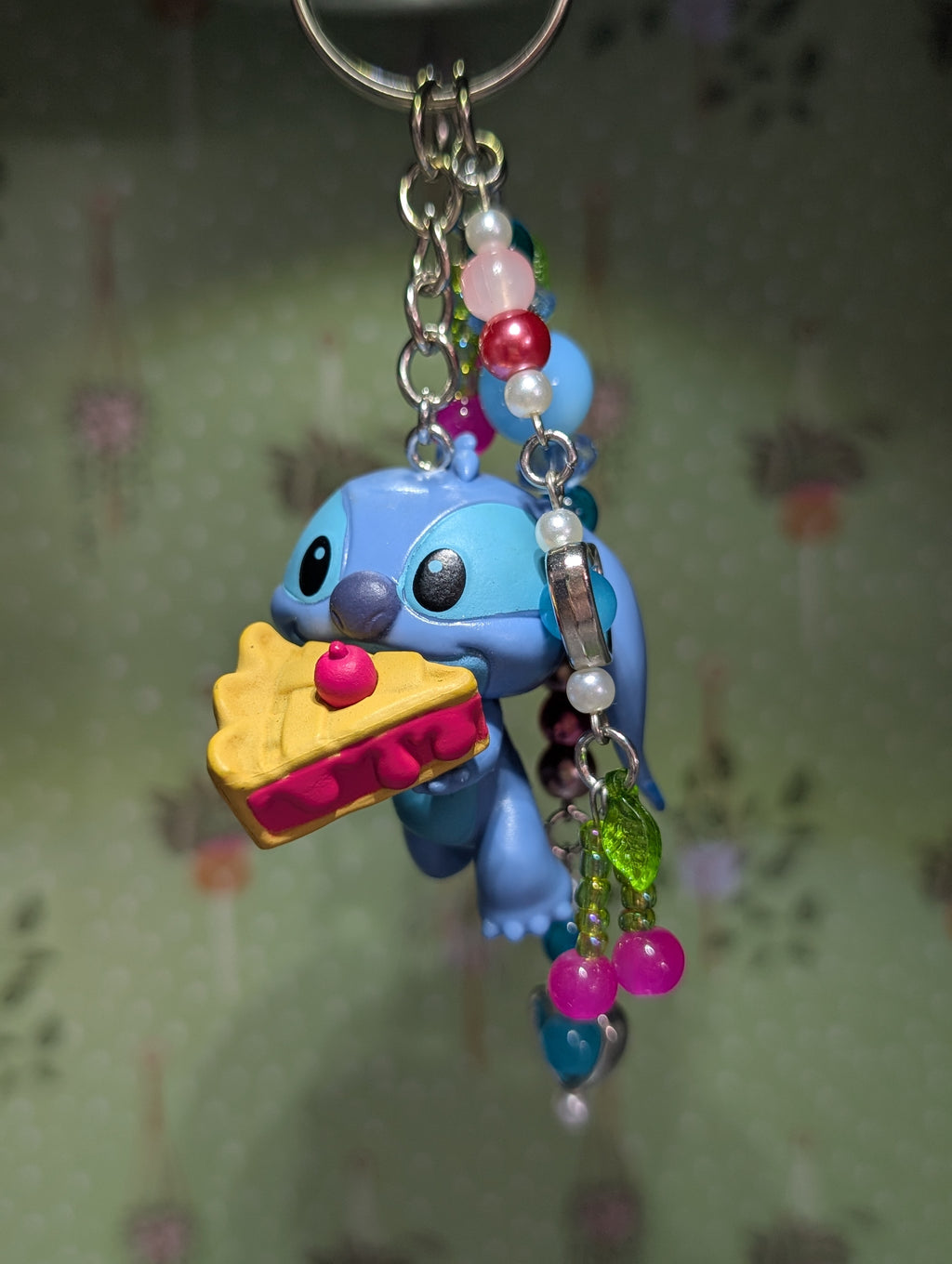Stitch Eating a Cherry Pie Bag Charm
