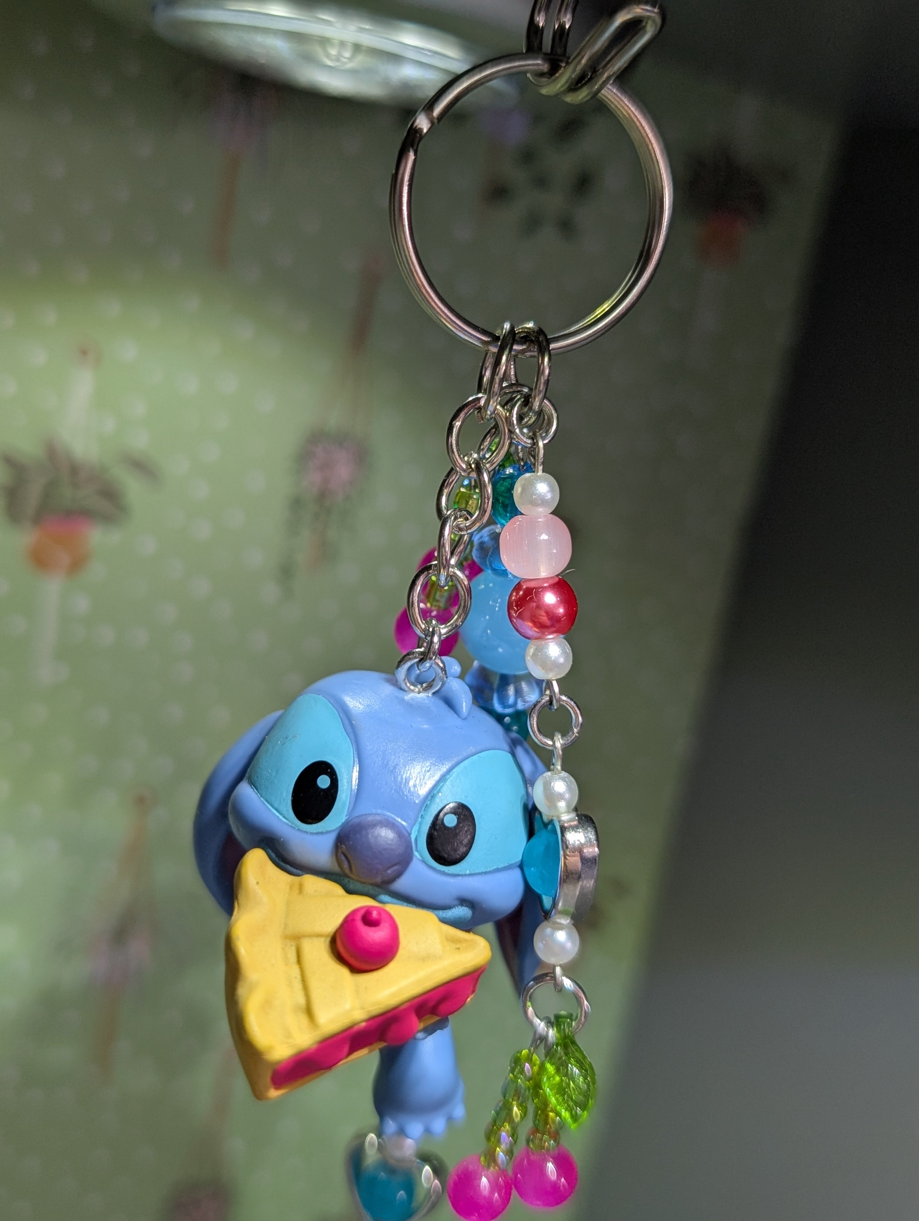 Stitch Eating a Cherry Pie Bag Charm