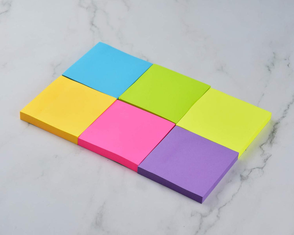 Brightly Coloured Sticky Notes / Post-its (12 x 80 Sheets)