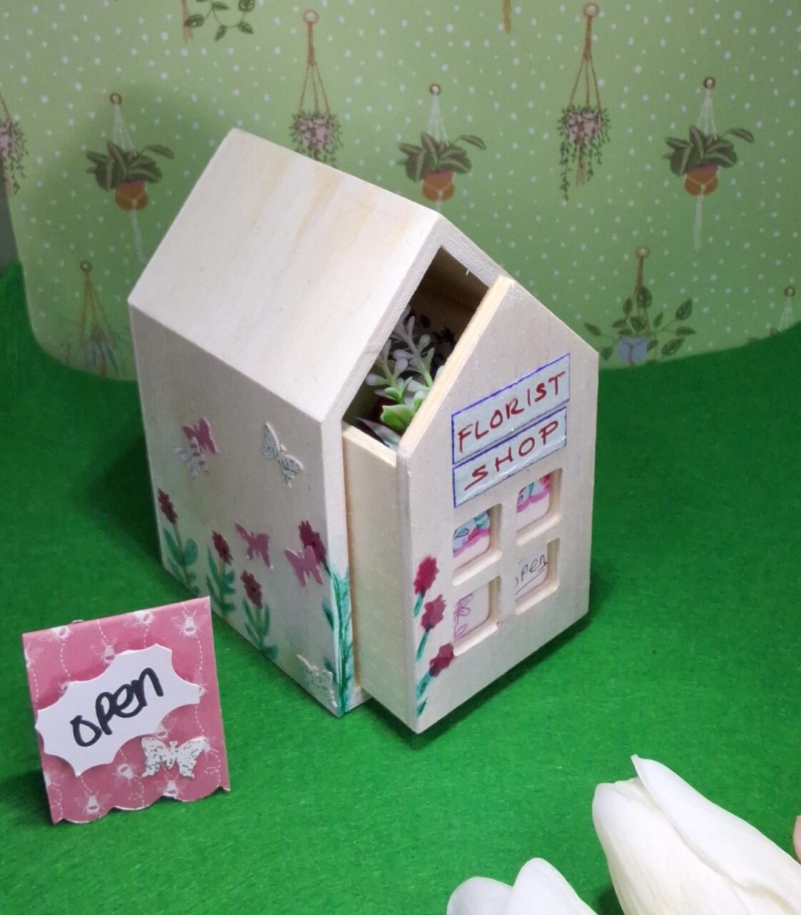 Handcrafted Florist Shop Decorative House - Handmade By Sandra