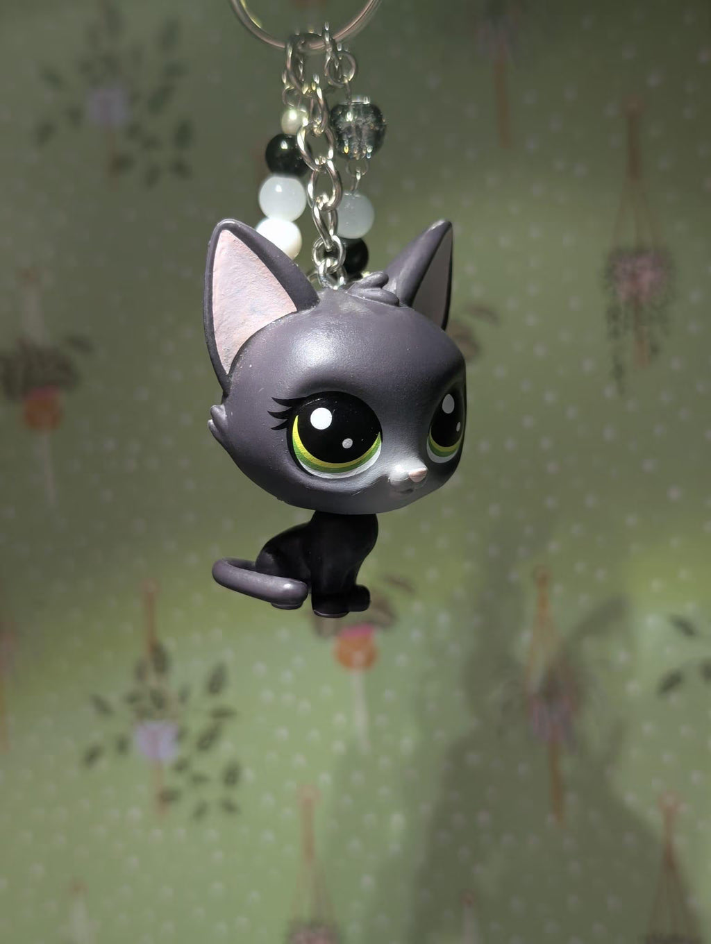 Black Cat - Genuine Littlest Pet Shop Figure Keyring / Bag Charm