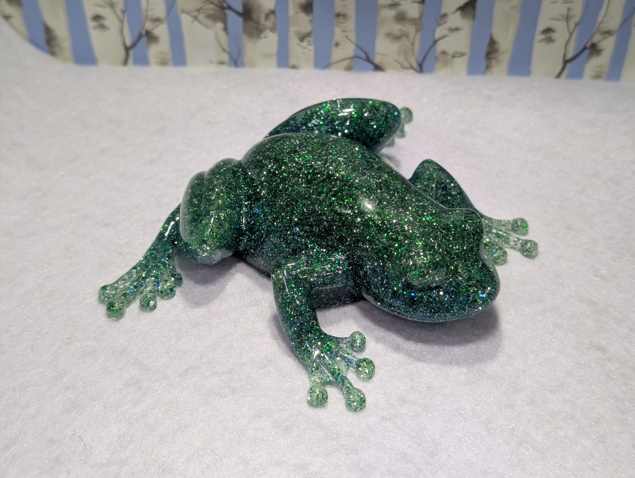 Glittery Resin Frog Decoration