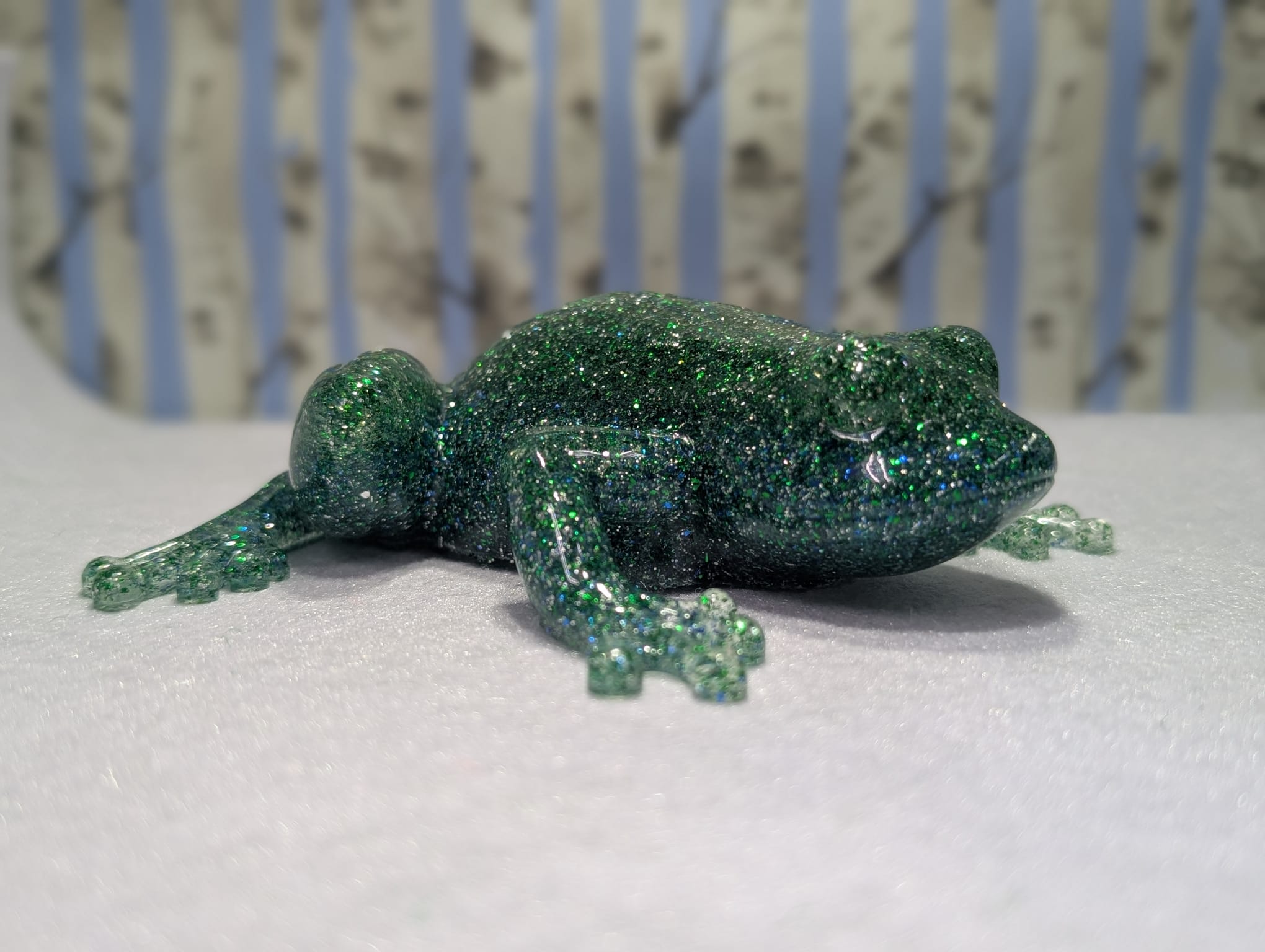 Glittery Resin Frog Decoration