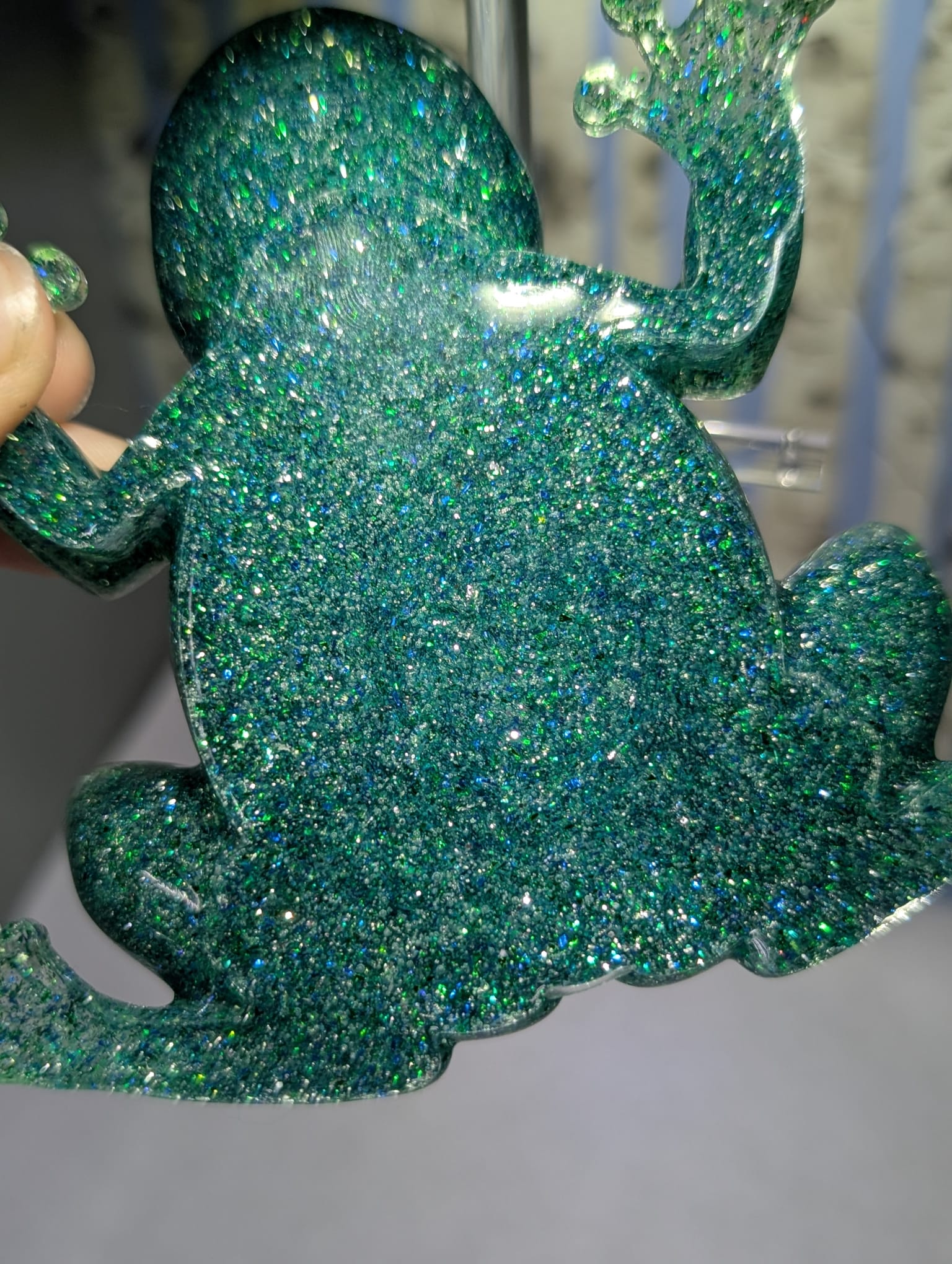 Glittery Resin Frog Decoration