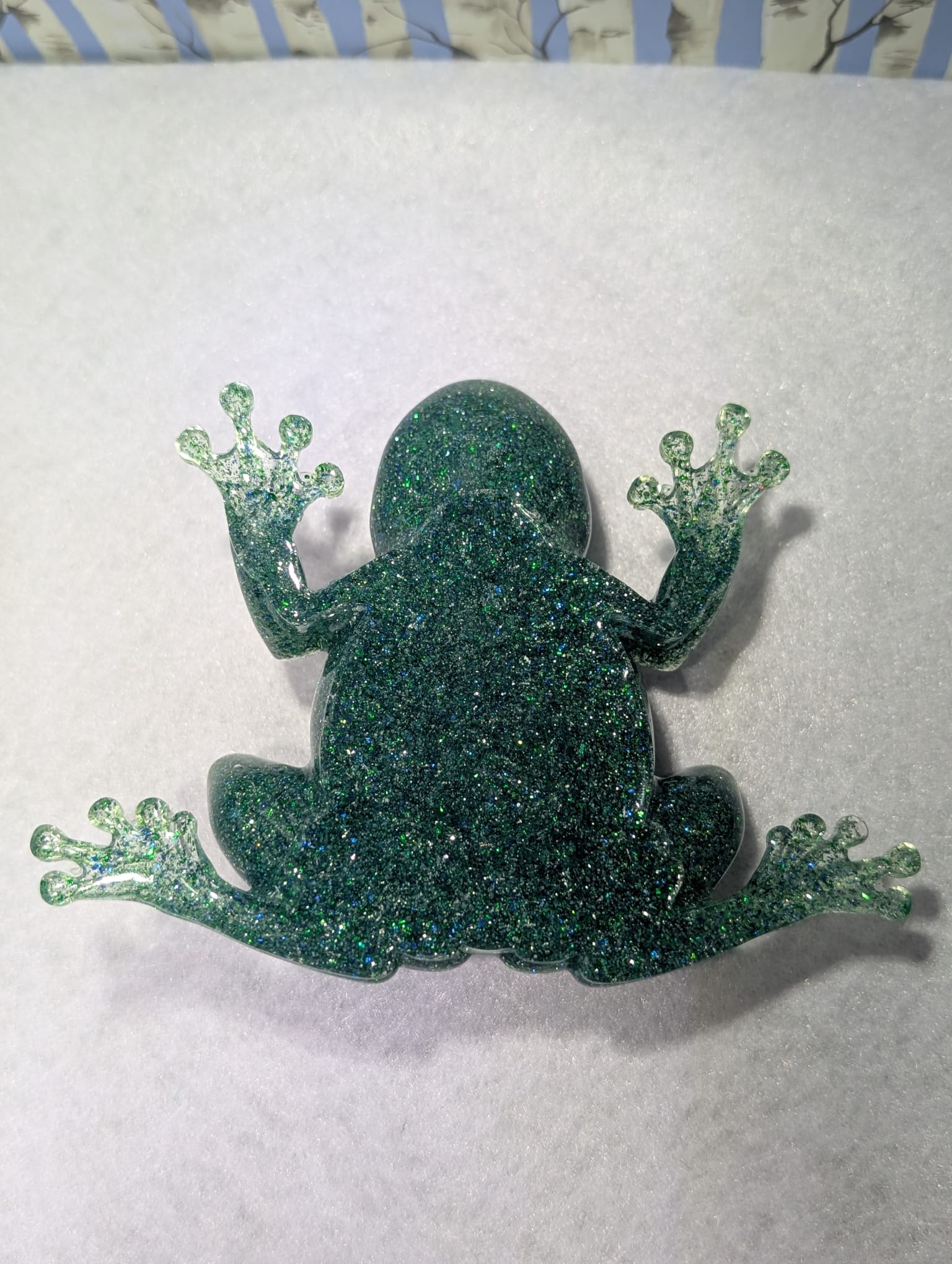Glittery Resin Frog Decoration