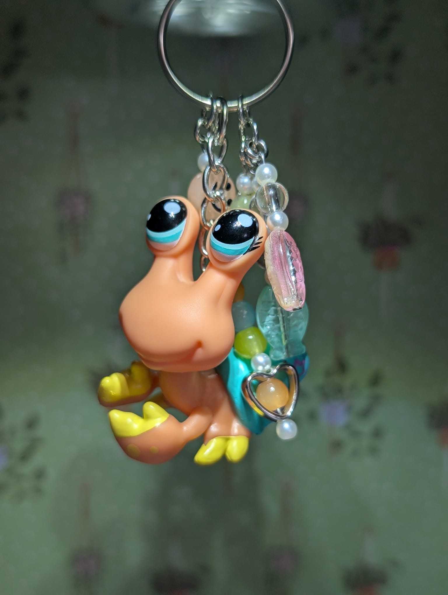 Orange and Turquoise Hermit Crab - Genuine Littlest Pet Shop Bag Charm
