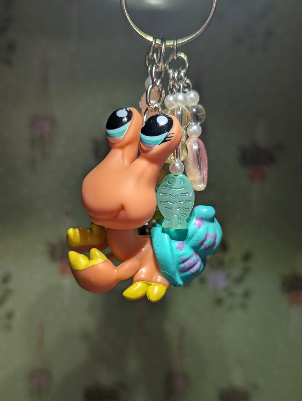 Orange and Turquoise Hermit Crab - Genuine Littlest Pet Shop Bag Charm