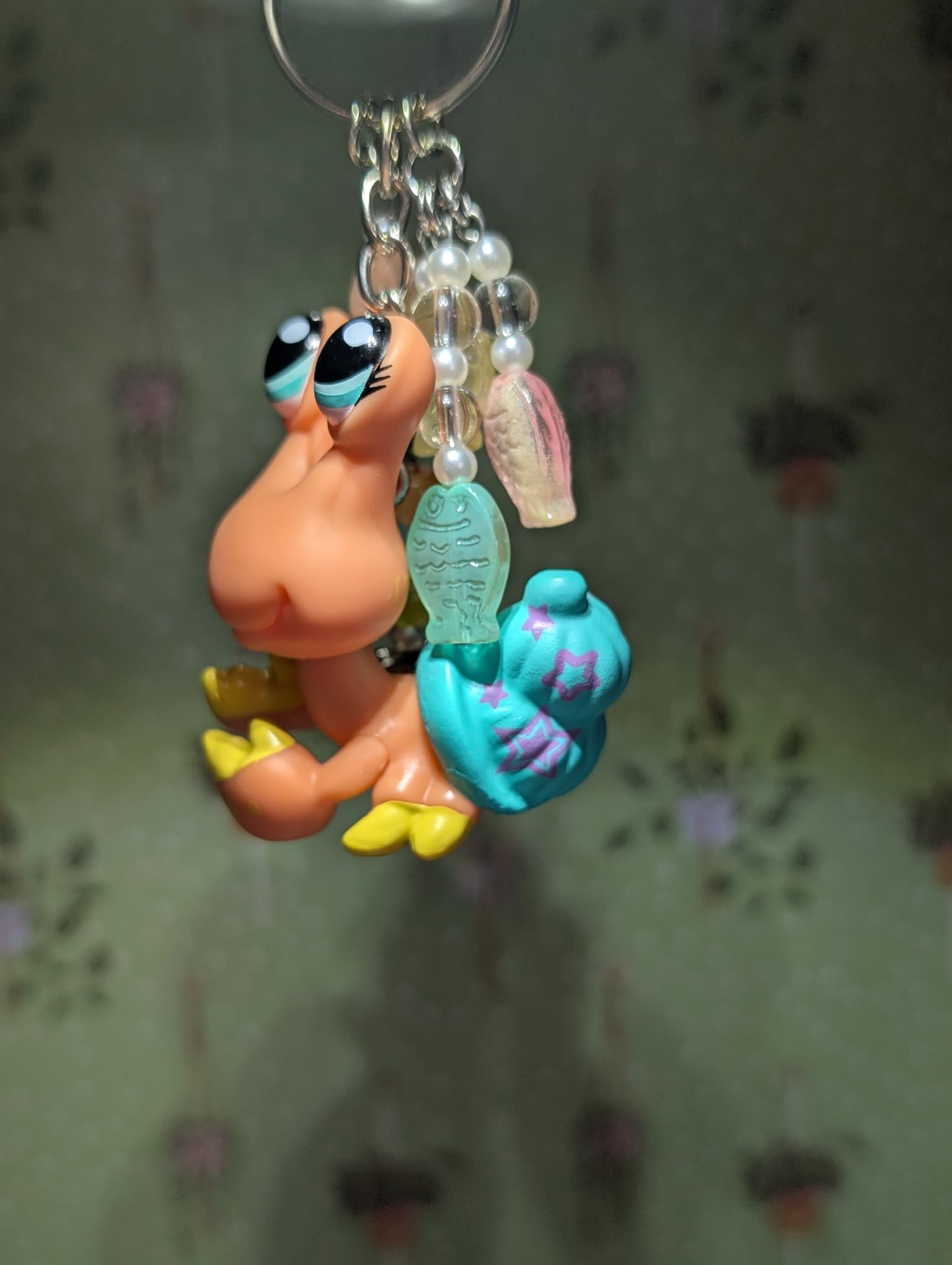 Orange and Turquoise Hermit Crab - Genuine Littlest Pet Shop Bag Charm