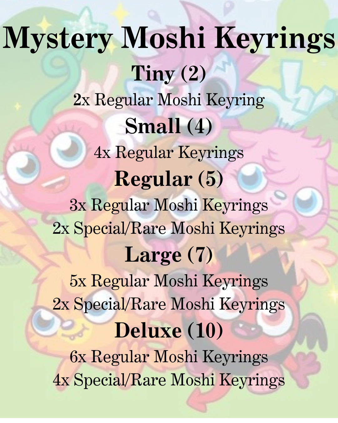 Mystery Moshi Keyring Bundle