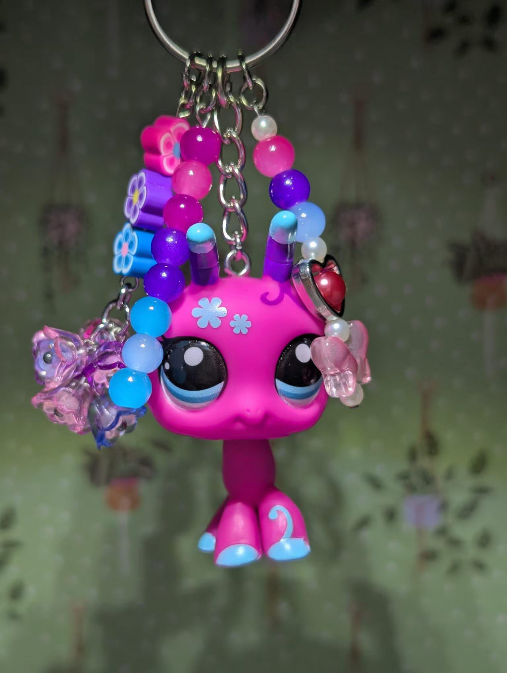 Pink Bug - Genuine Littlest Pet Shop Figure Keyring / Bag Charm