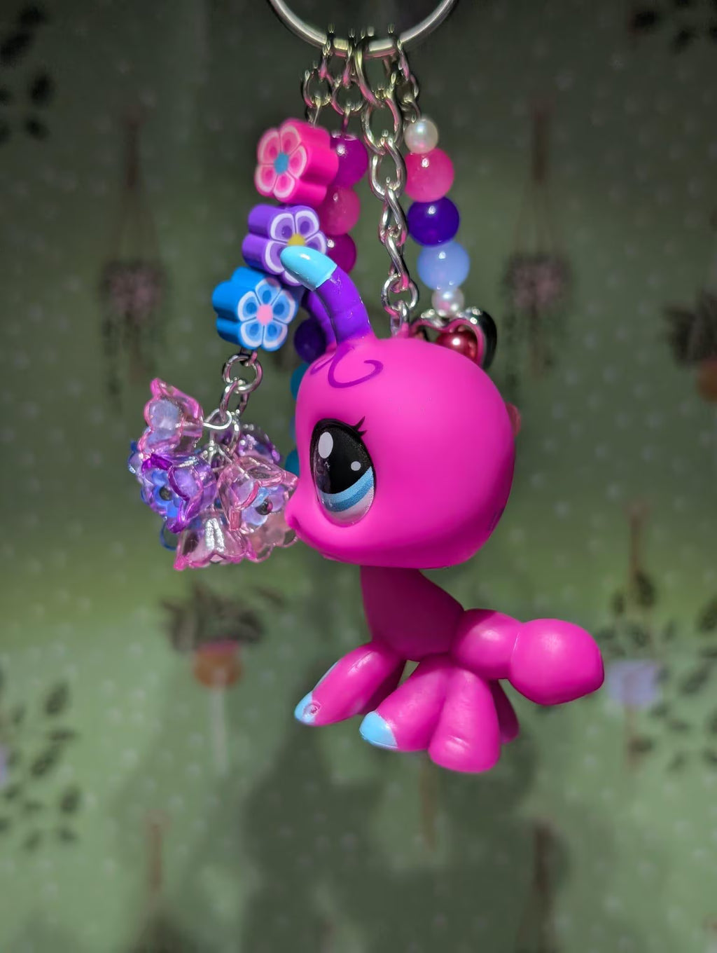 Pink Bug - Genuine Littlest Pet Shop Figure Keyring / Bag Charm