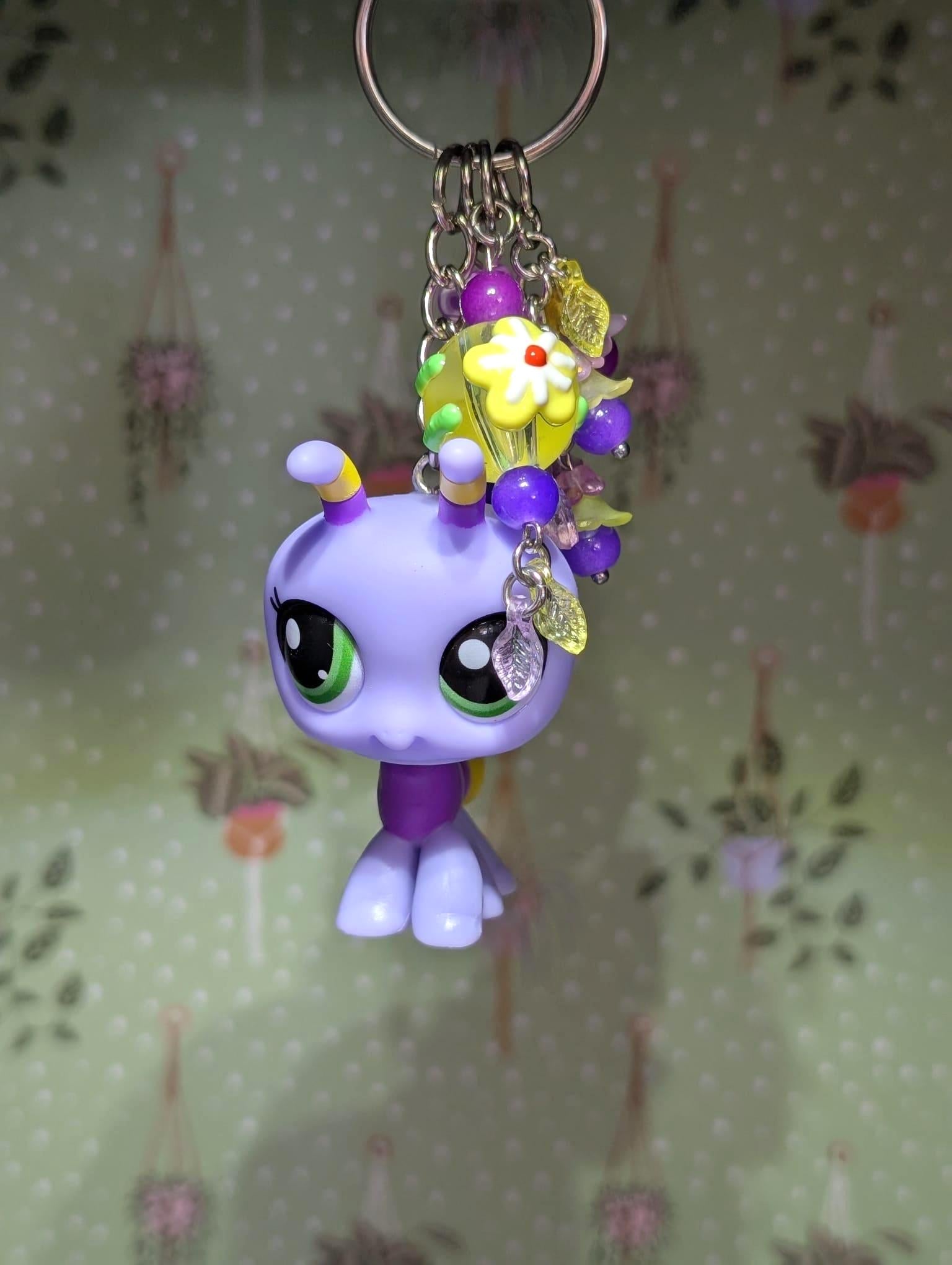 Purple Bug - Genuine Littlest Pet Shop Figure Keyring / Bag Charm