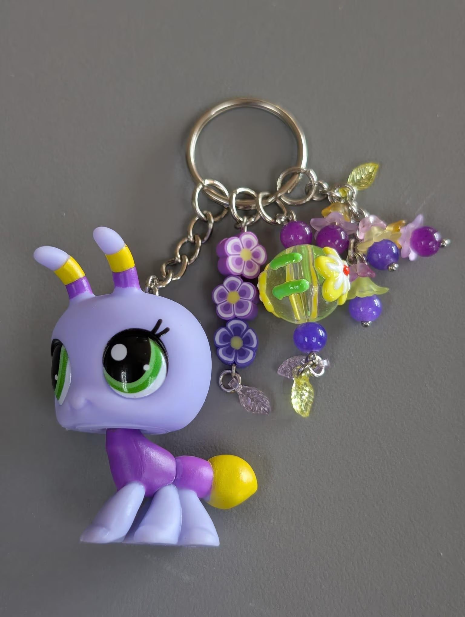 Purple Bug - Genuine Littlest Pet Shop Figure Keyring / Bag Charm