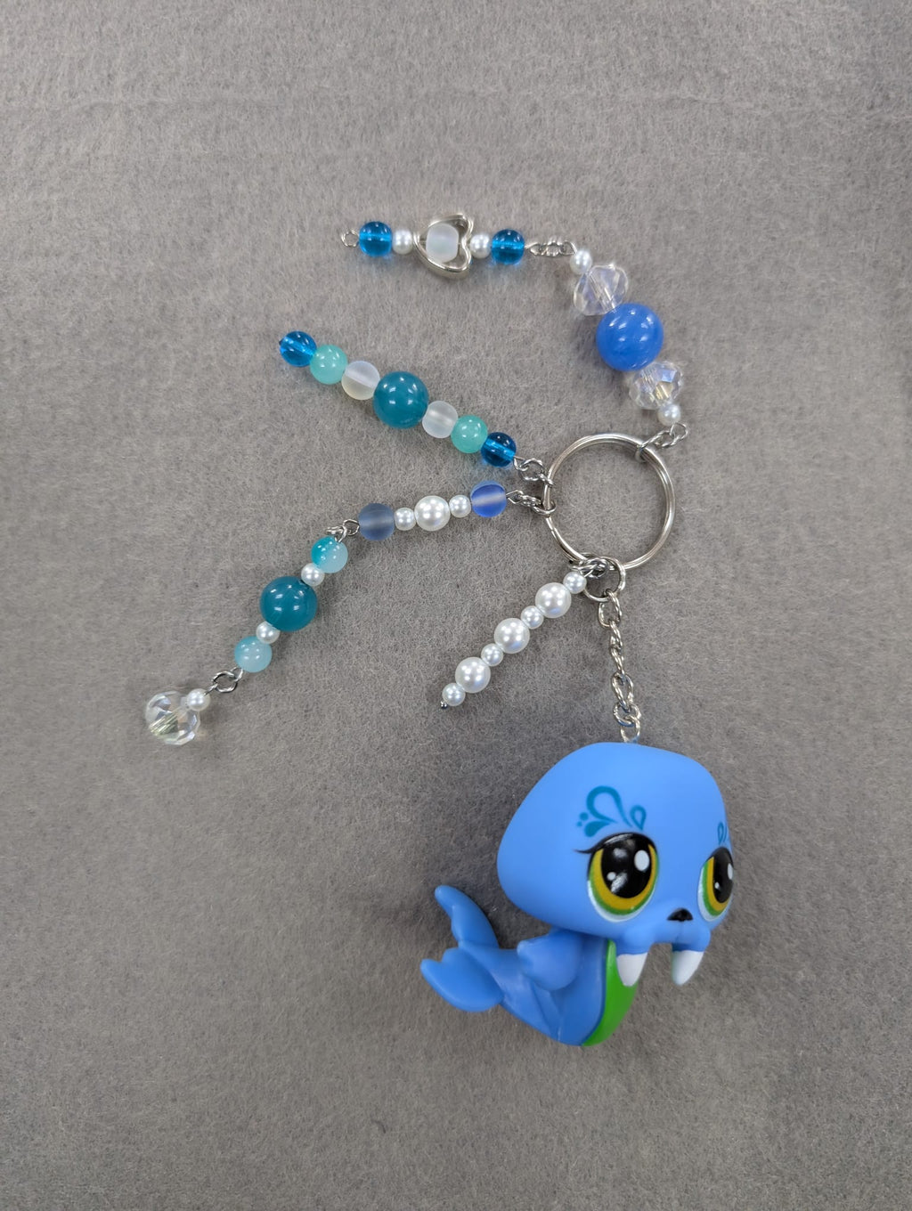 Blue Walrus - Genuine Littlest Pet Shop Figure Keyring / Bag Charm