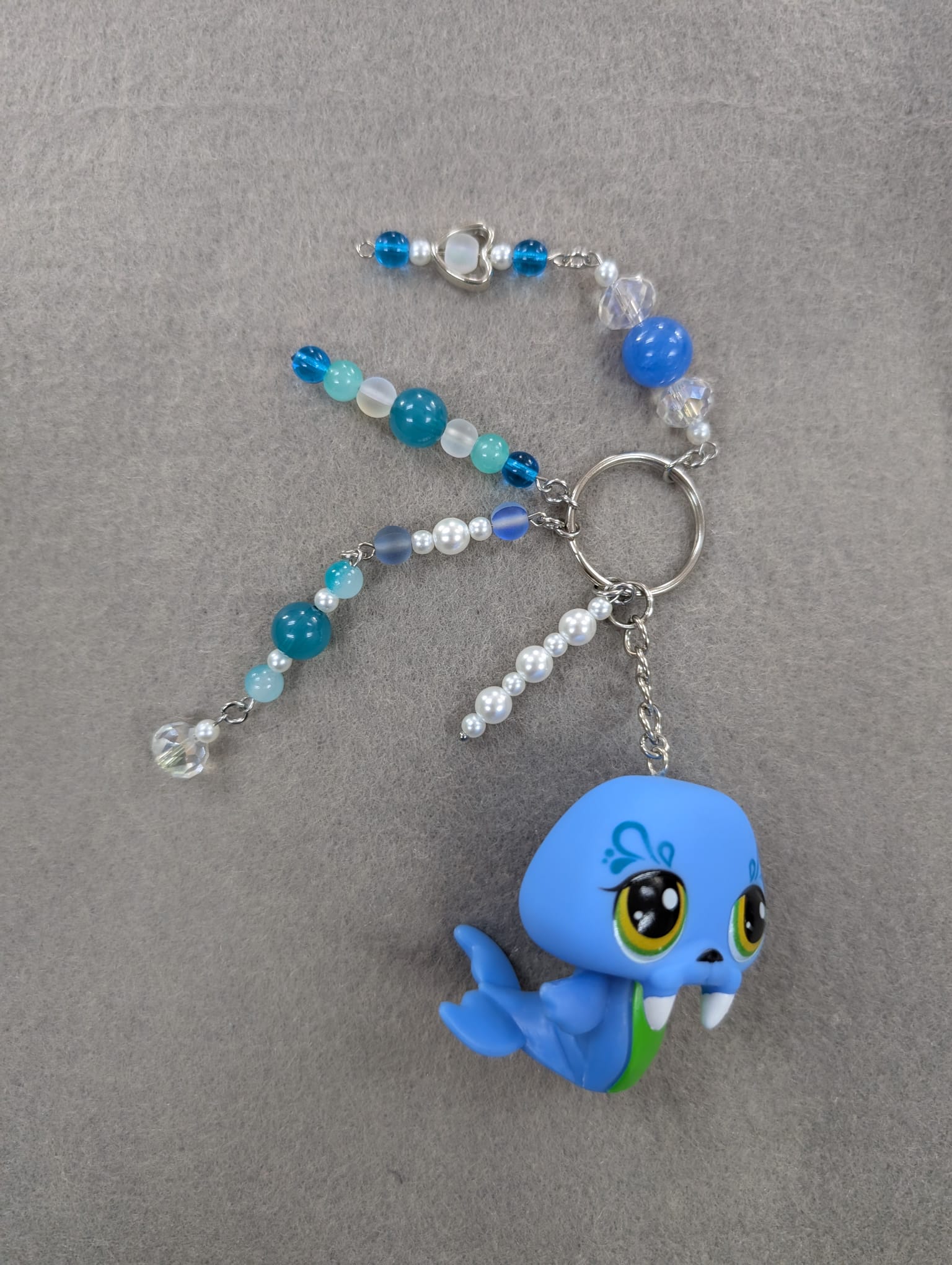 Blue Walrus - Genuine Littlest Pet Shop Figure Keyring / Bag Charm