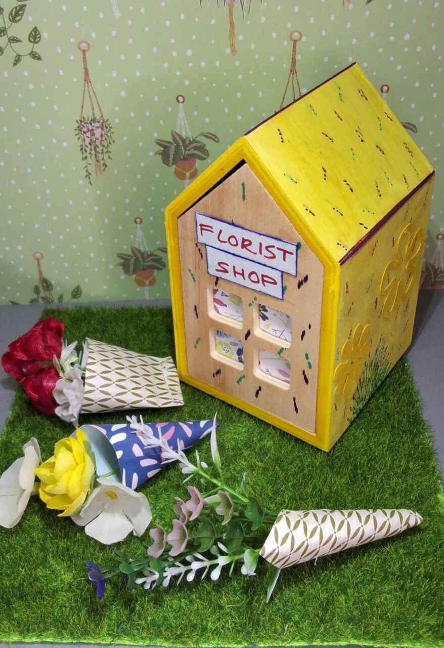 Handcrafted Florist Shop Decorative House - Handmade By Sandra