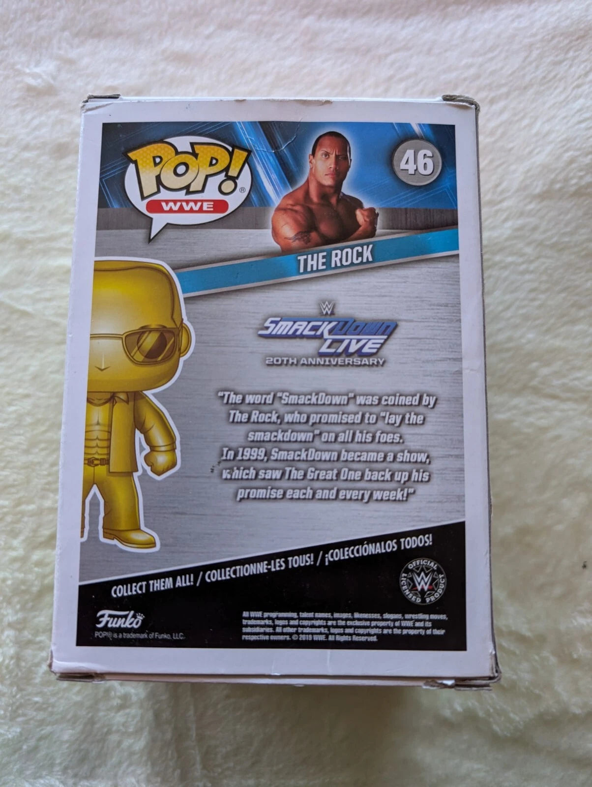 Funko Pop! - #46 WWE Smackdown 20th Anniversary - The Rock (Gold)