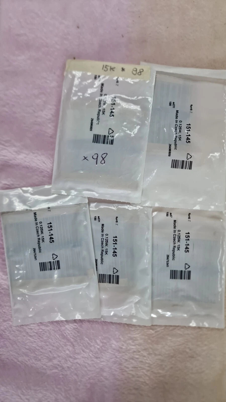 488 x Resistor Metal Film 0.12W 1% 15k  RS 151-145 (Job Lot Bundle)