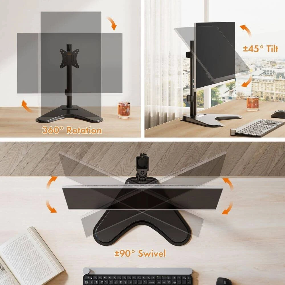 VonHaus Single Monitor Stand for 13-32" Screens, Monitor Desk Mount