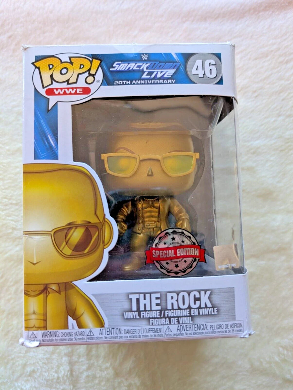 Funko Pop! - #46 WWE Smackdown 20th Anniversary - The Rock (Gold)