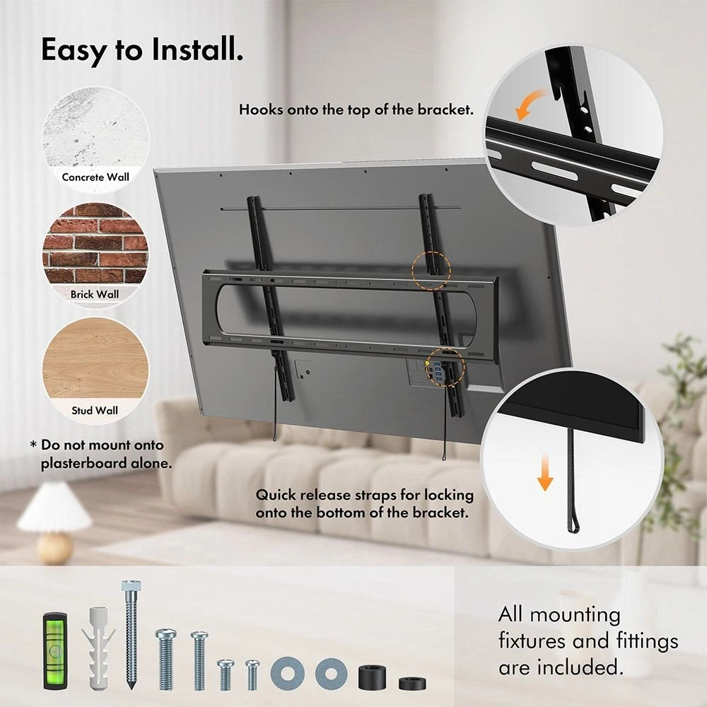 Wall-Mounted TV Bracket - Supports TVs with a Diagonal Length of 60-120"