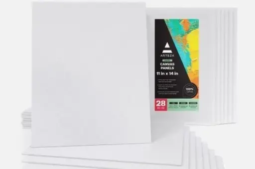 [A12] ARTEZA - Classic Cotton Canvas Panels - 11 x 14" - Pack of 28