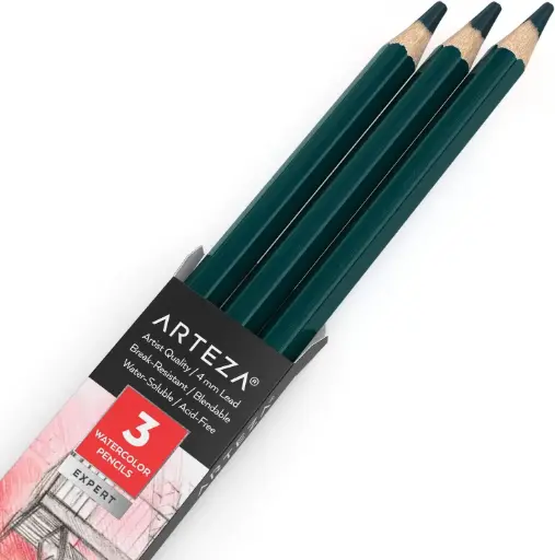 [A12] Arteza - Expert Watercolour Pencils - Shamrock Green - Pack of 3
