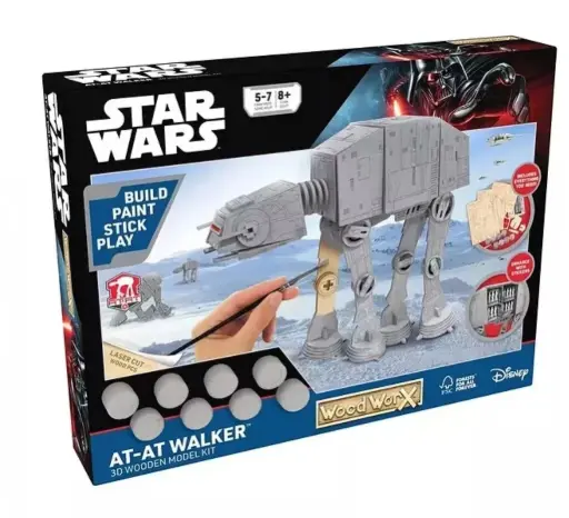 WoodWorX - Star Wars: AT-AT Walker - 3D DIY Wooden Model Building Kit with Paints