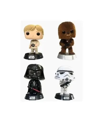 [C1] Funko Pop! Star Wars 4-Pack Vinyl Figures - Luke Skywalker, Chewbacca (Flocked), Darth Vader & Stormtrooper **LIMITED SPECIAL EDITION**