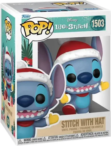 [A14] Funko Pop! (#1503) Lilo & Stitch - Stitch with (Santa) Hat - Festive Figure